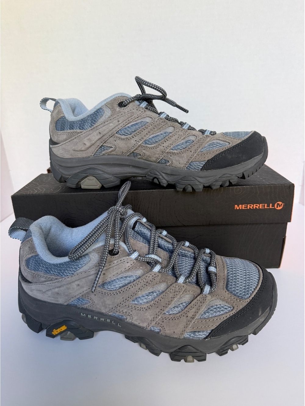 Merrell Women's Moab 3 Waterproof Wide Width Hiking Shoes, Granite, Size 10